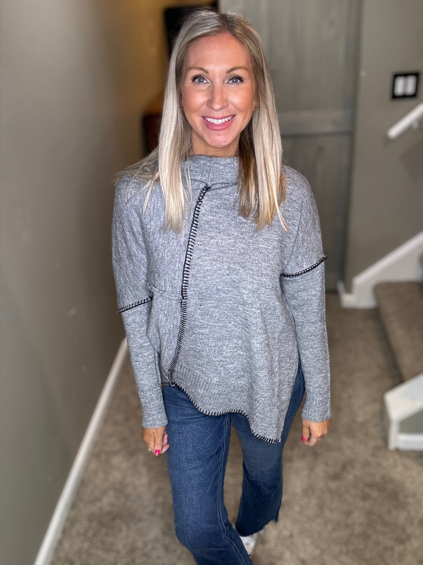 Grey Asymmetrical Sweater