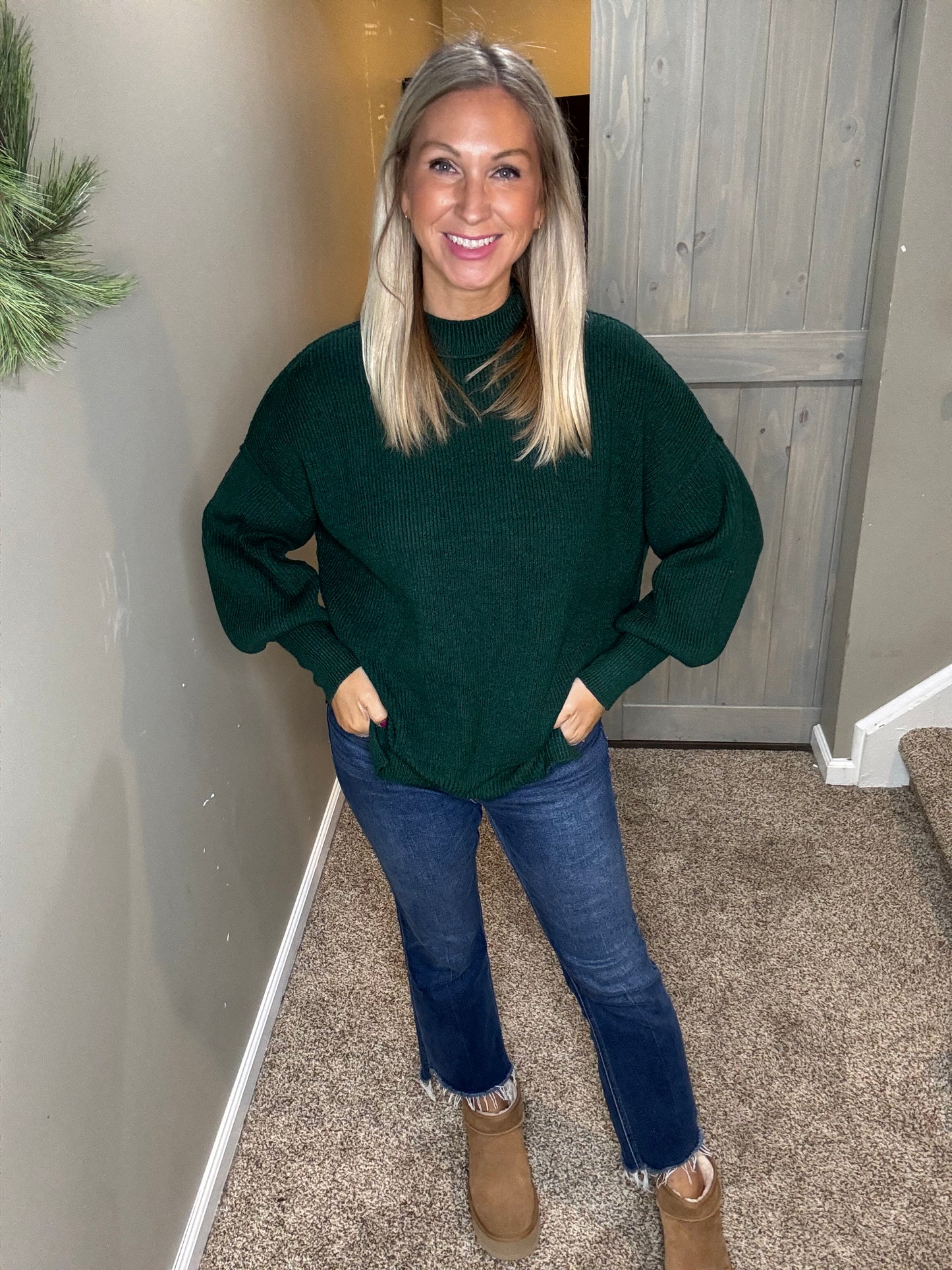 Ribbed Mock Neck Sweater