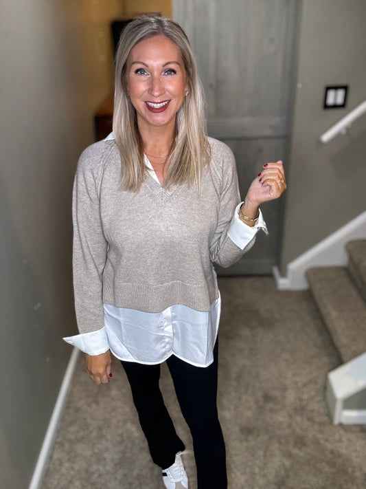 Taupe Sweater Top