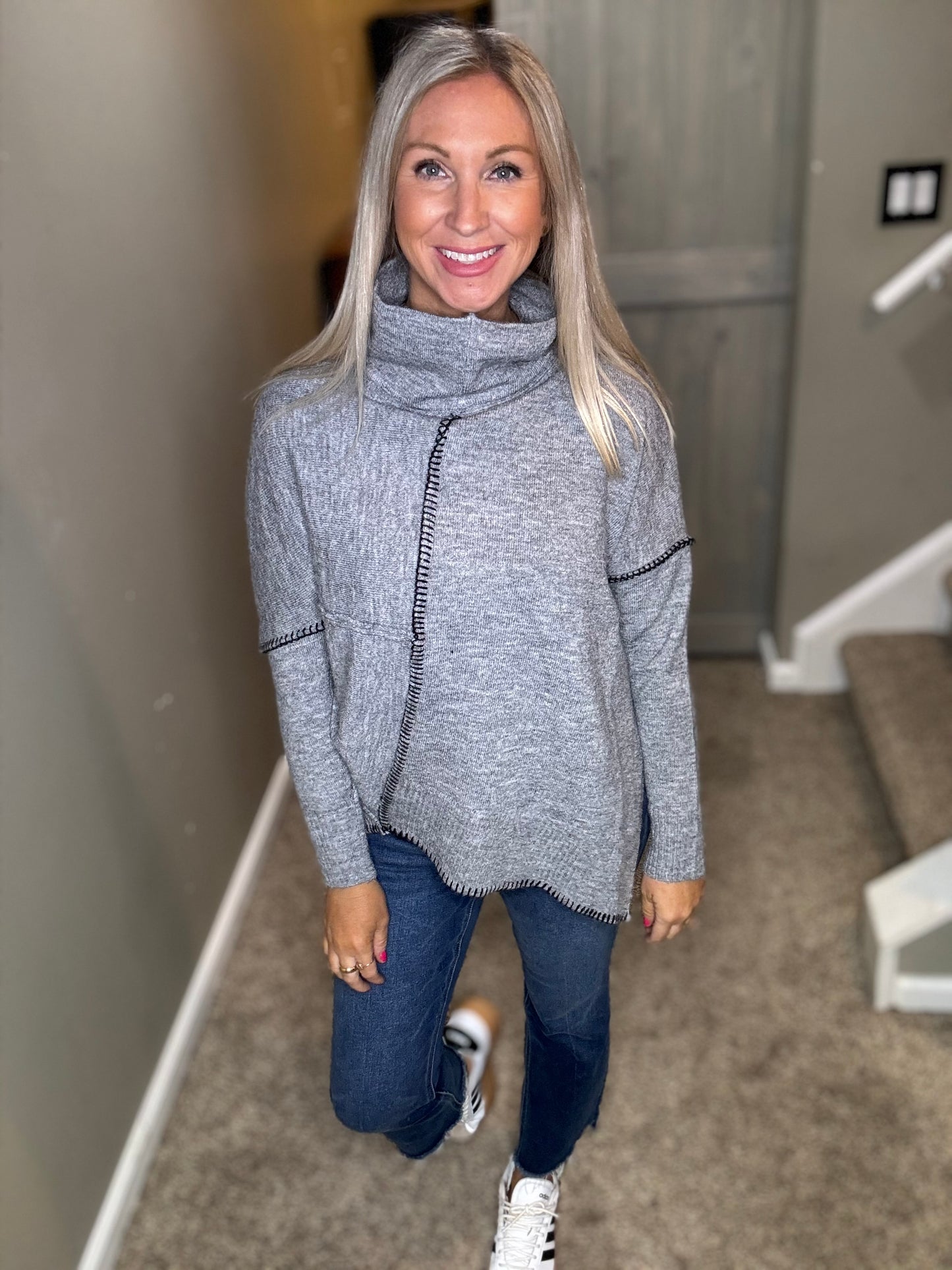 Grey Asymmetrical Sweater