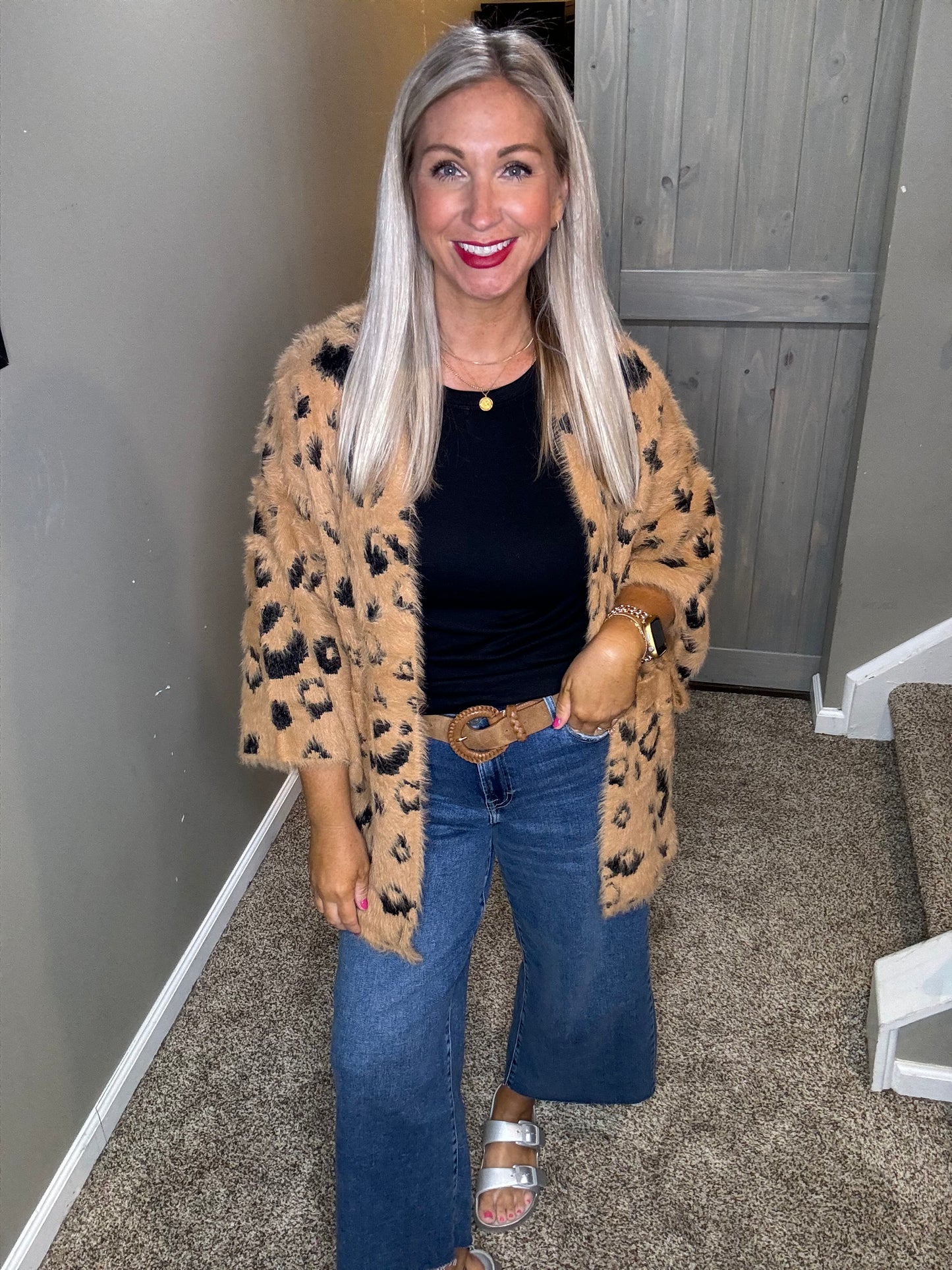 Fuzzy Leopard Cardigan