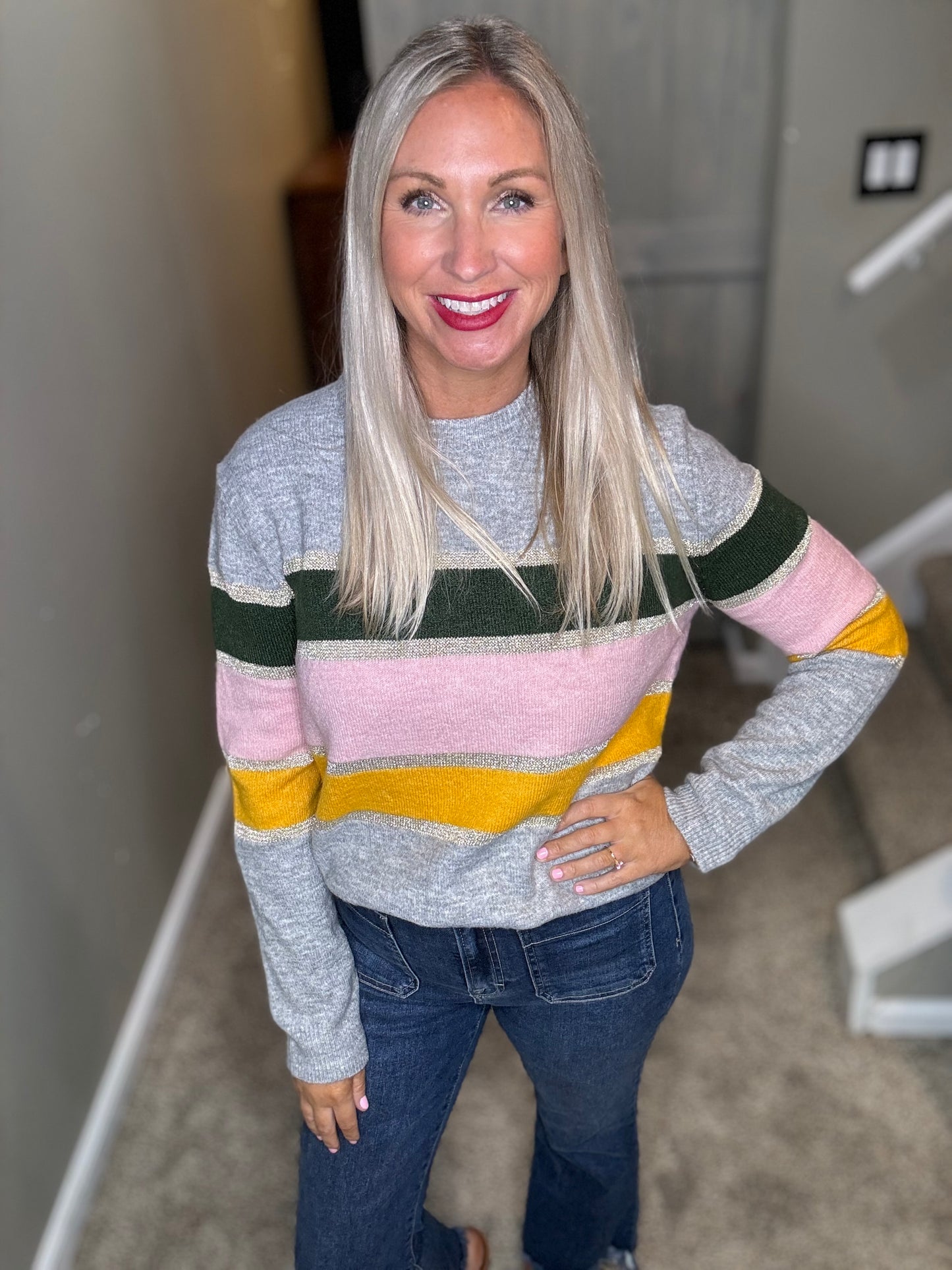 Metallic Striped Sweater