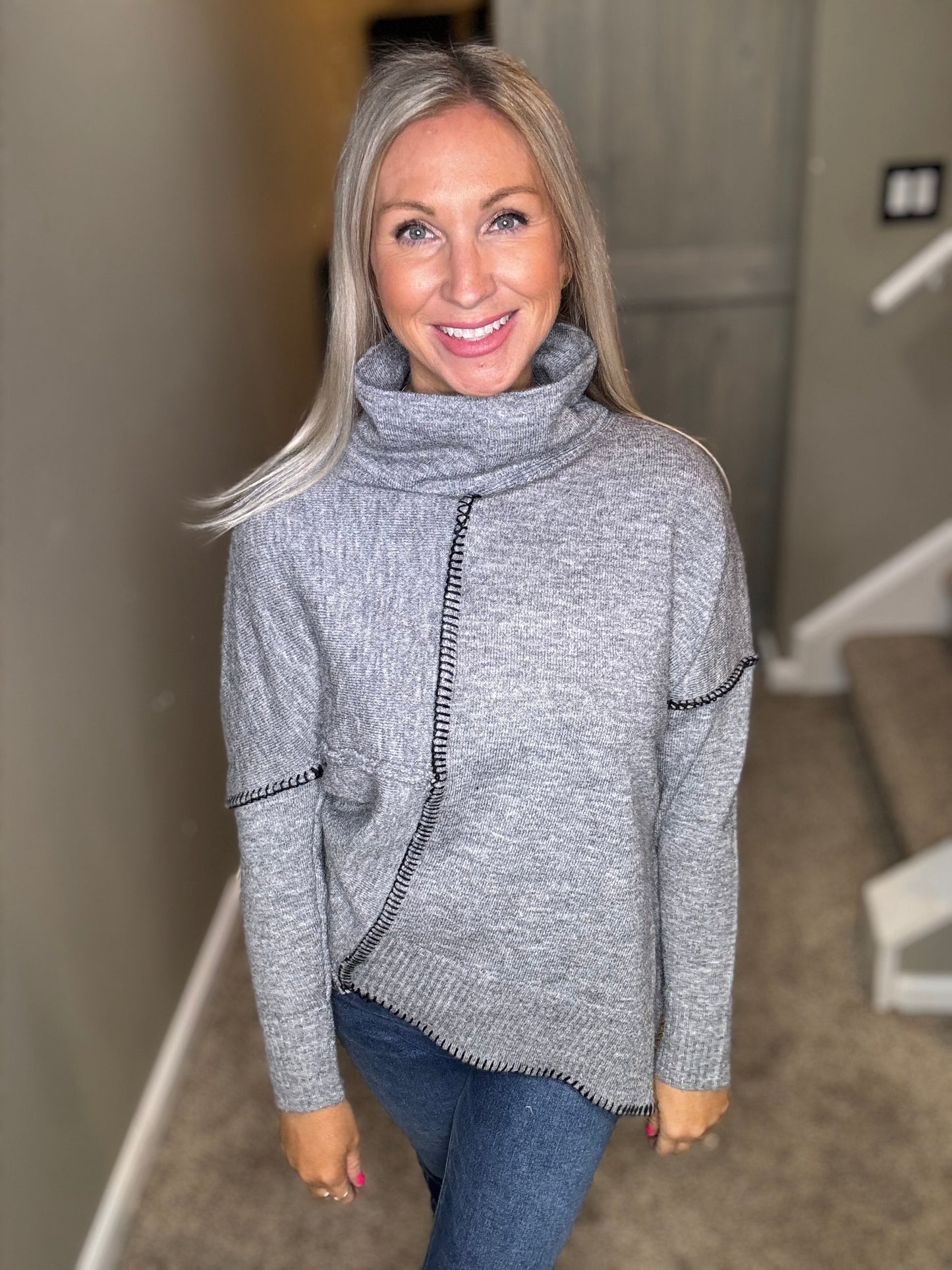 Grey Asymmetrical Sweater