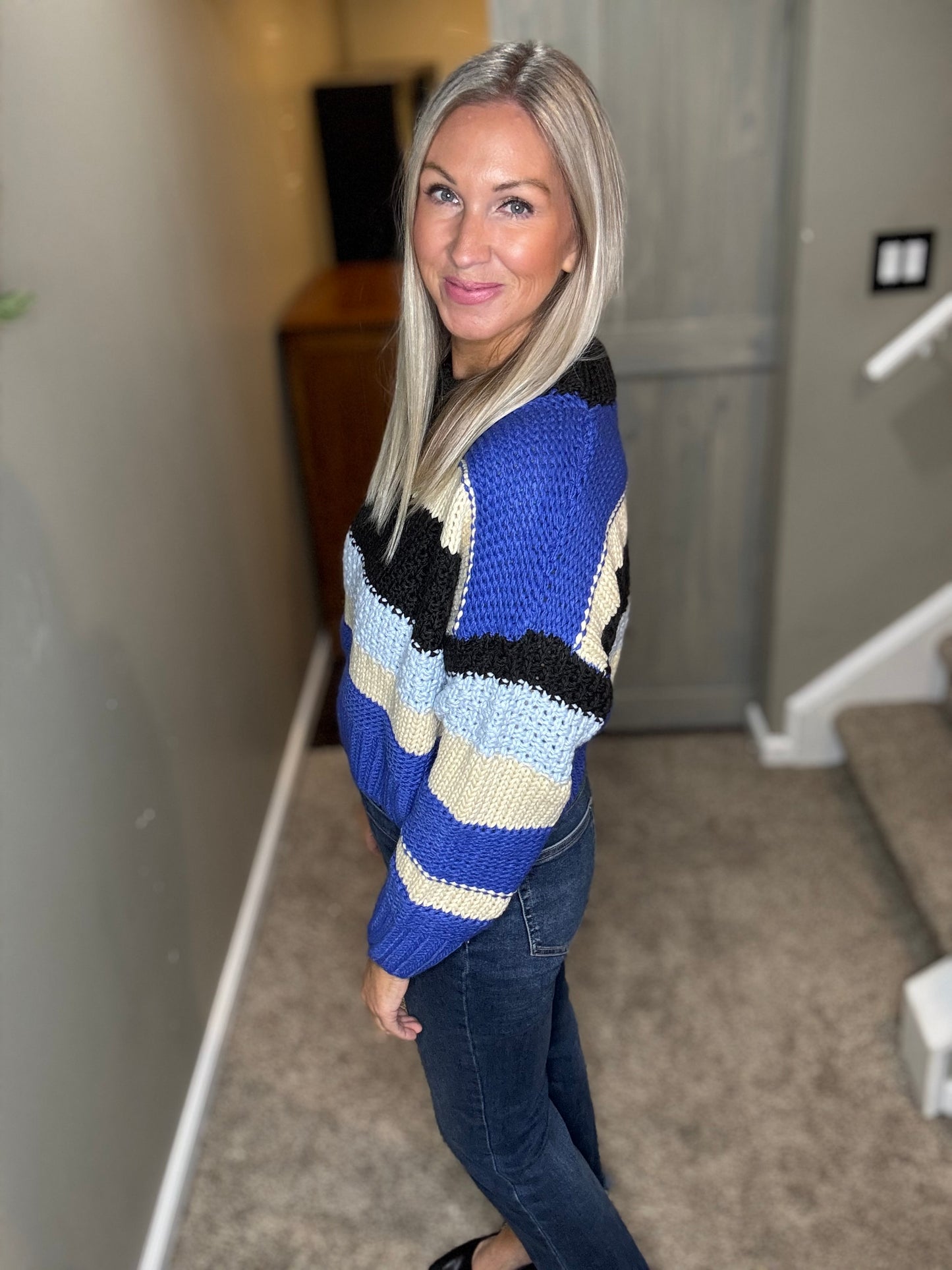 Blue Striped Sweater