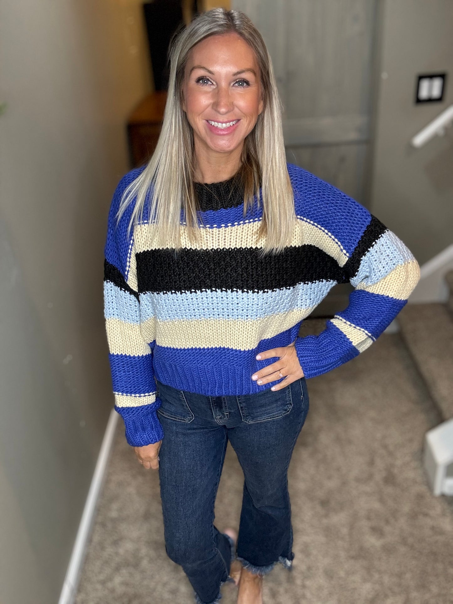 Blue Striped Sweater