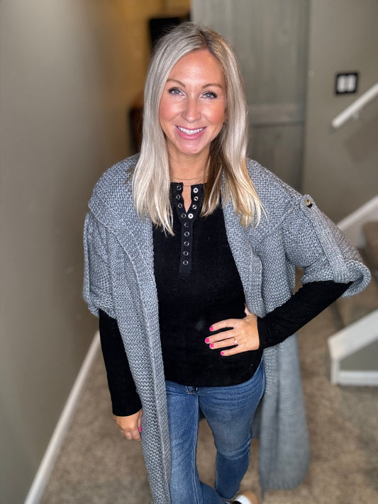 Charcoal Sweater Cardigan