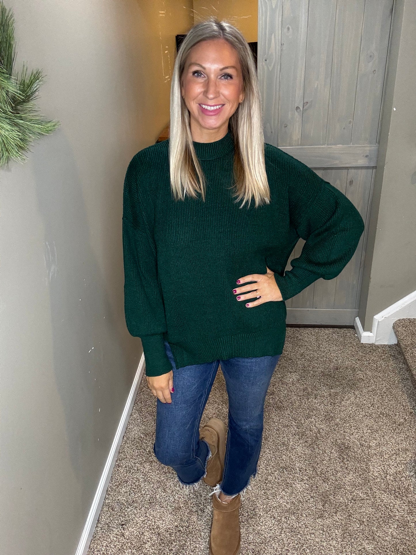 Ribbed Mock Neck Sweater