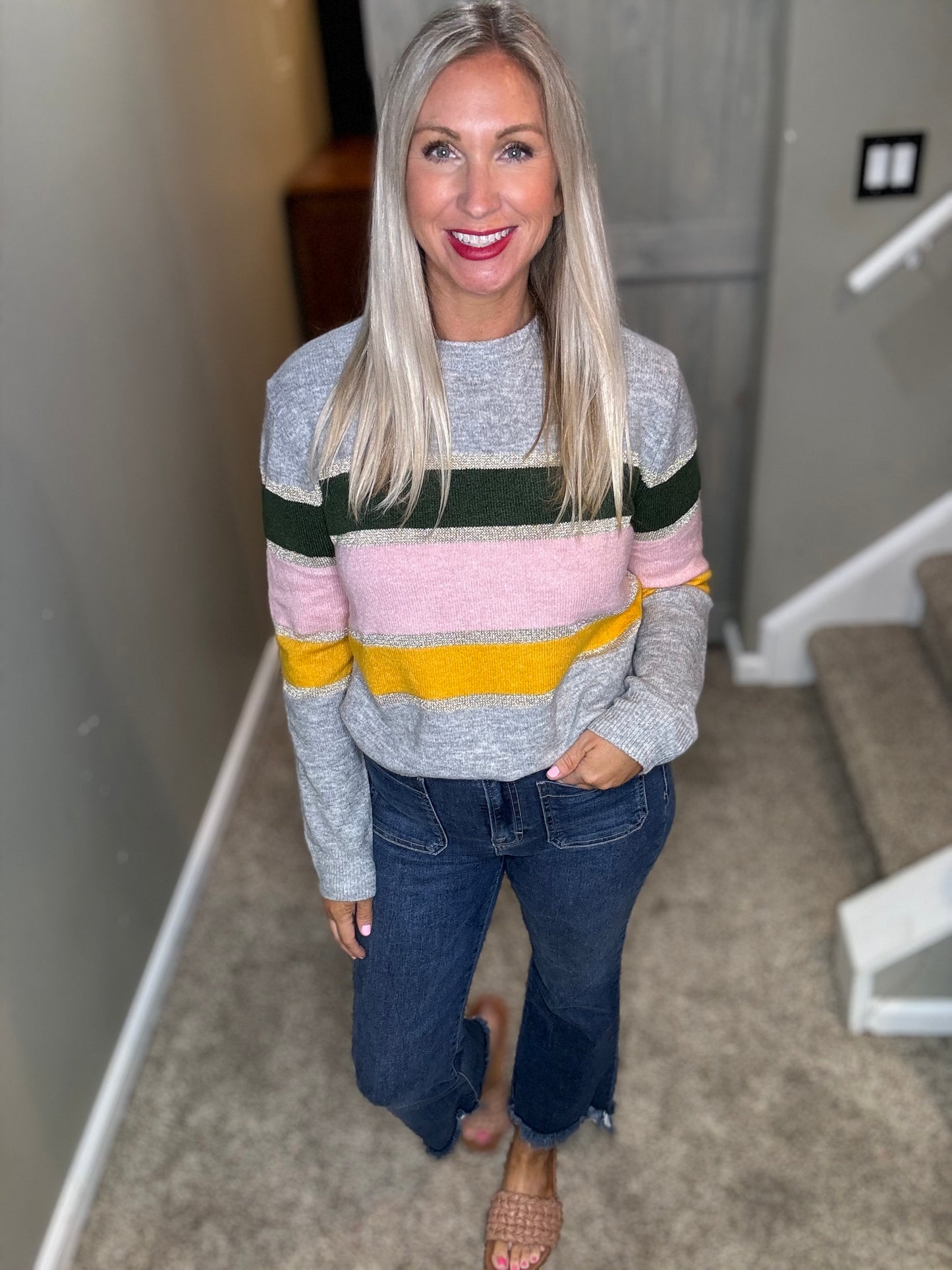 Metallic Striped Sweater