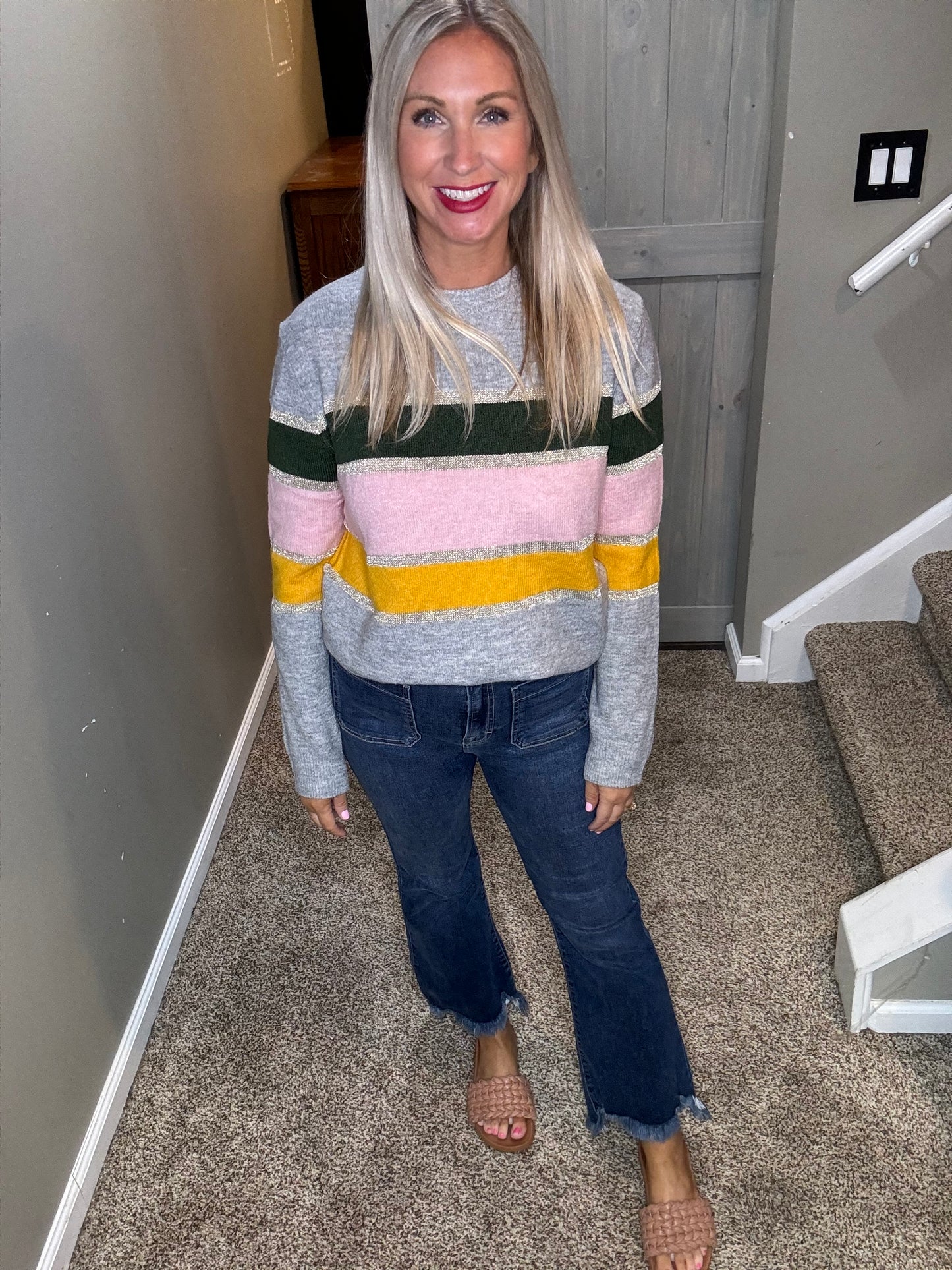 Metallic Striped Sweater