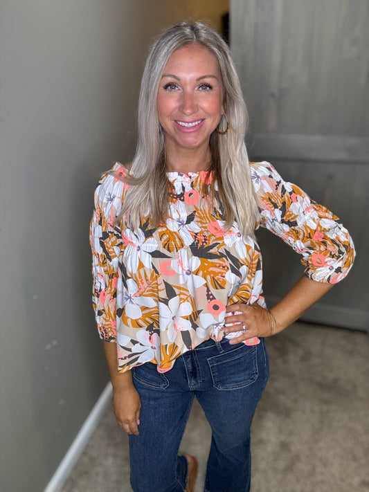 Flower Print Top