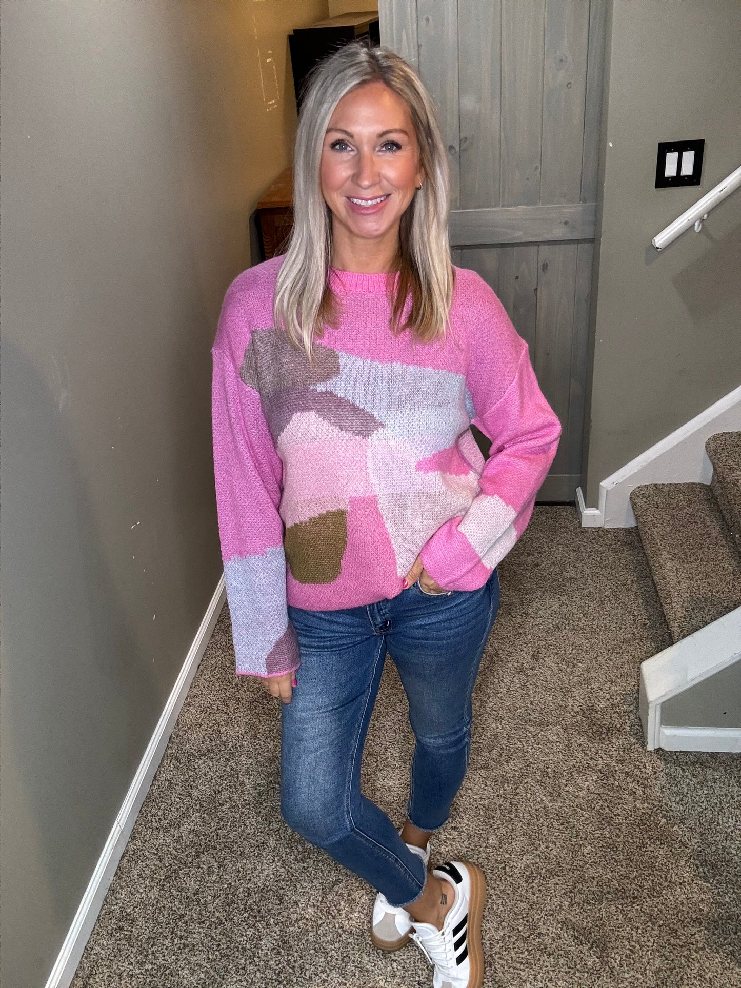 Pink Abstract Sweater