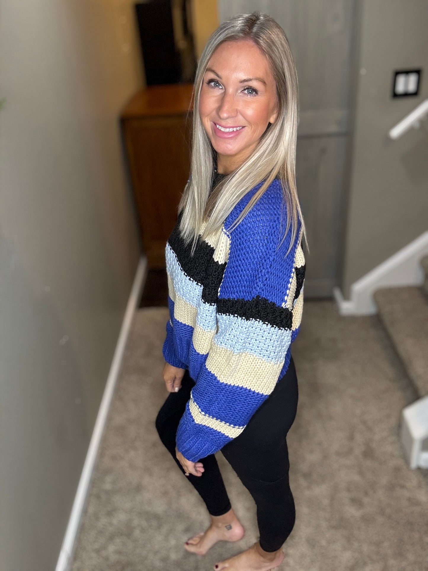 Blue Striped Sweater