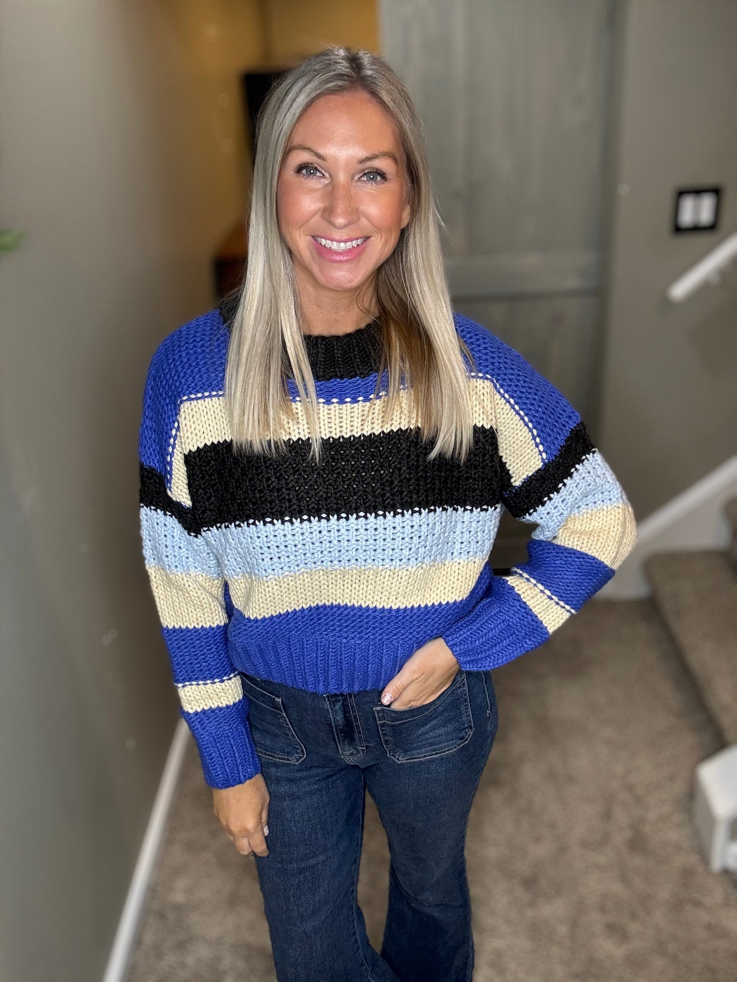 Blue Striped Sweater