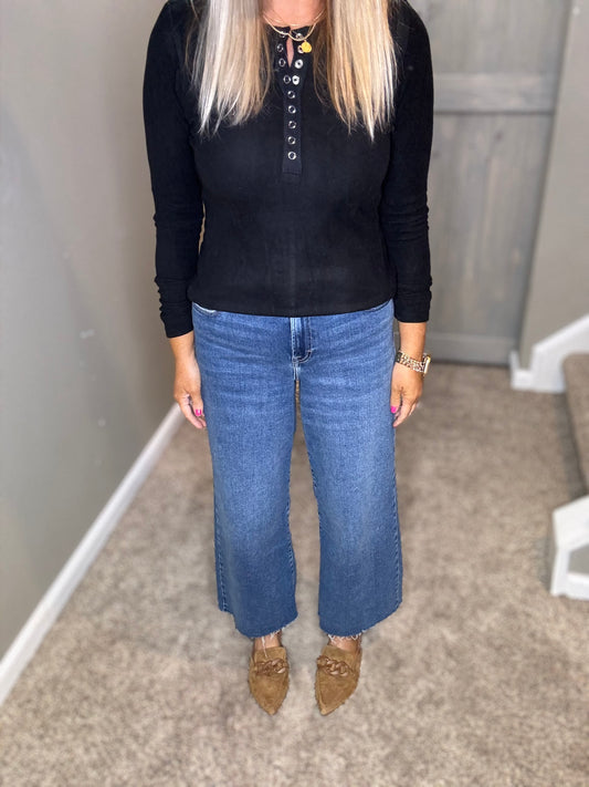 Nori Crop Wide Leg Denim