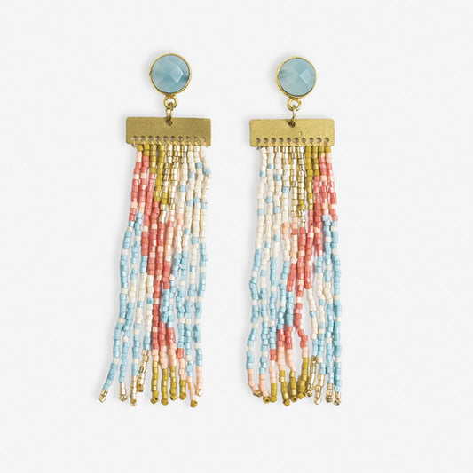 Lilah Stone Post Fringe Earrings