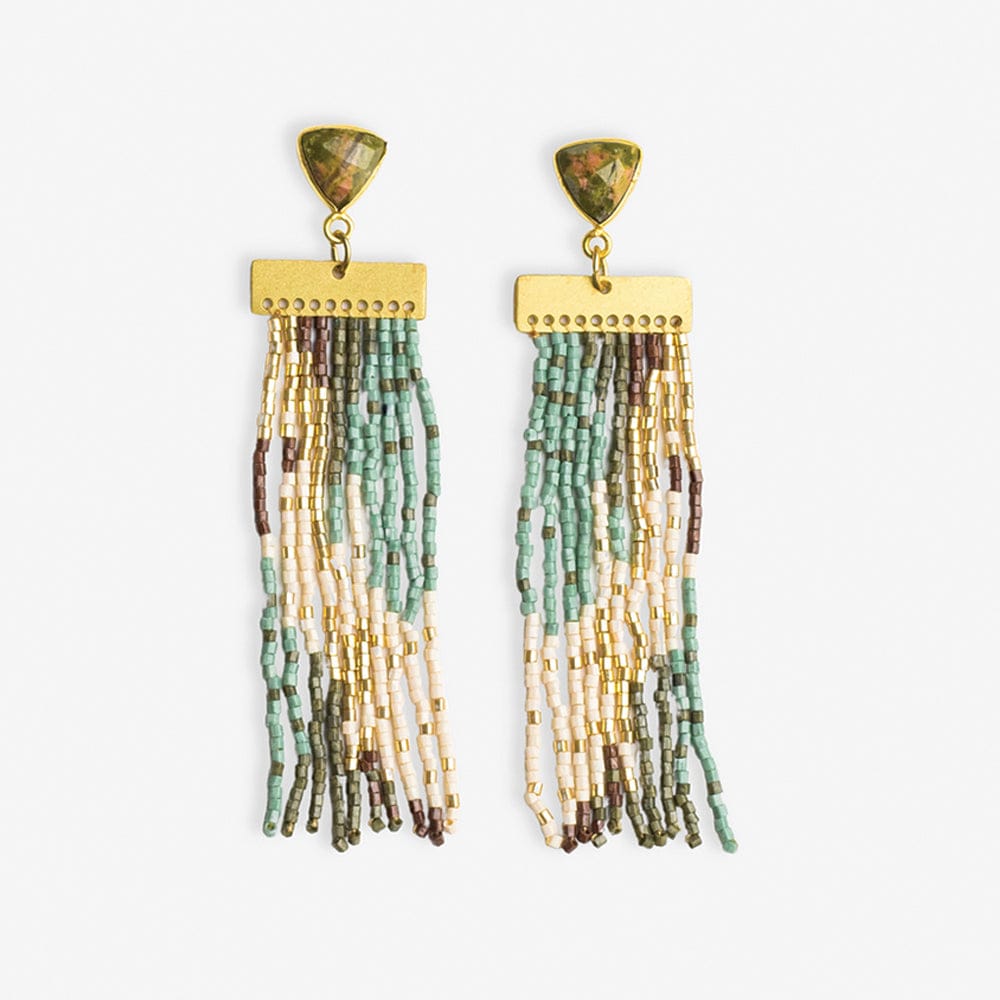 Lilah Stone Post Fringe Earrings