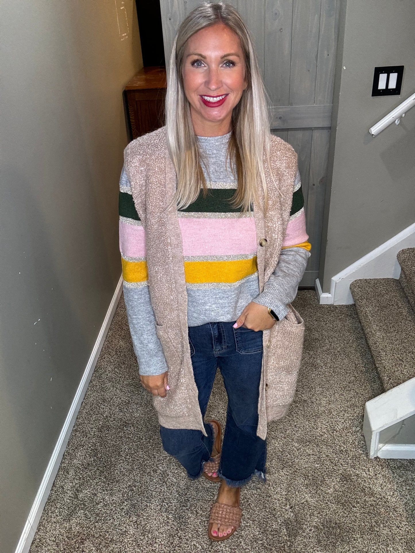 Metallic Striped Sweater