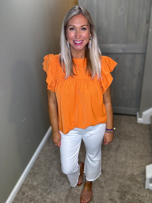 Orange Ruffle Top