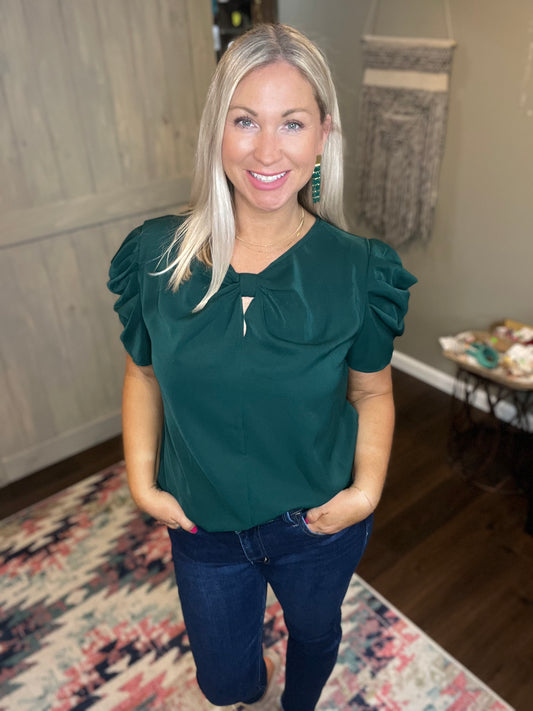 Emerald Puff Sleeve Top