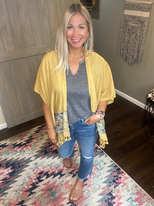 Fallon Mustard Kimono