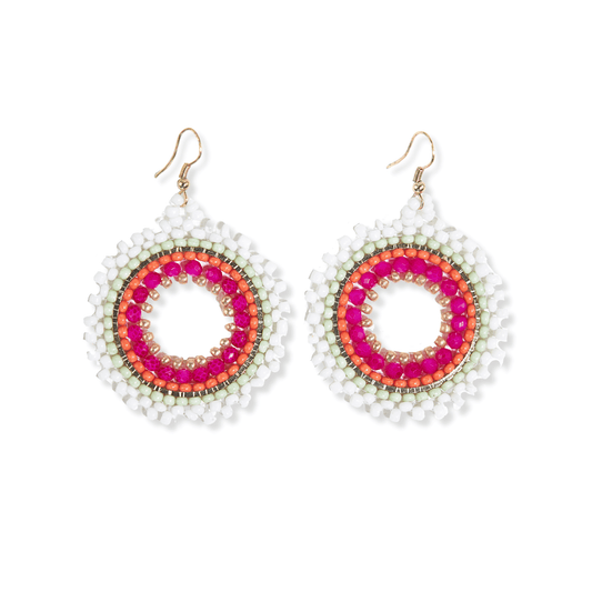 Lulu Beaded Circle Drop Earrings