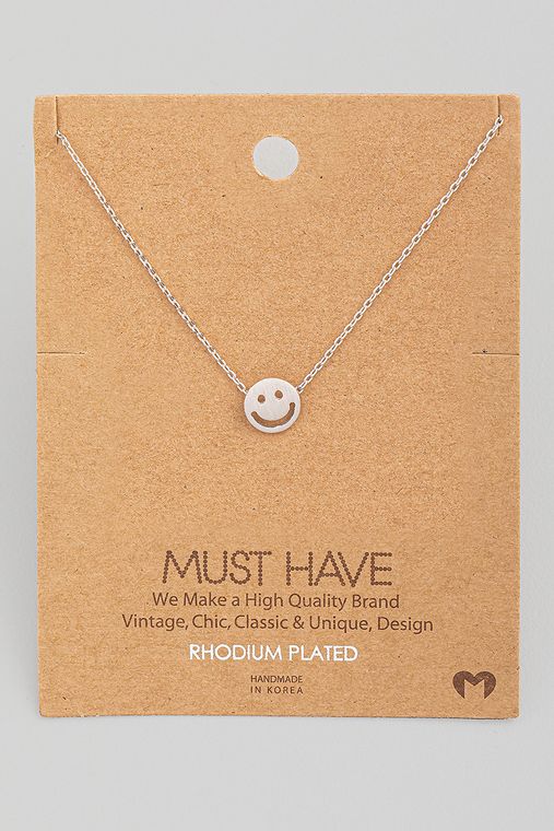 Silver Smiley Face Necklace