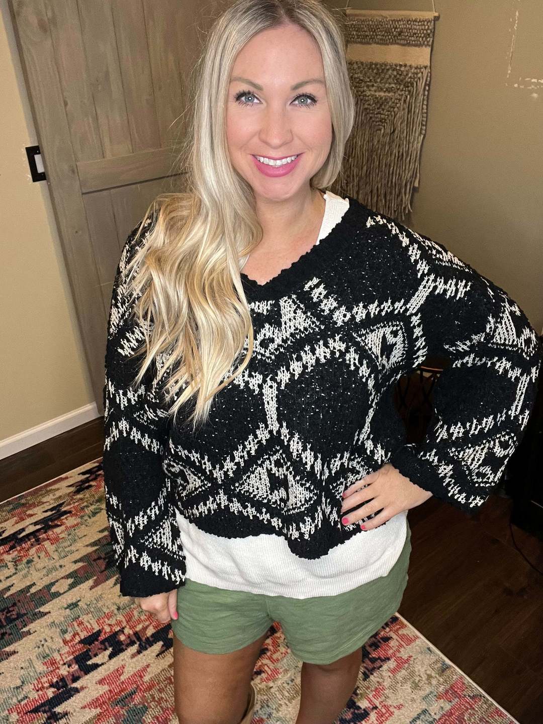 Black and White Aztec Sweater